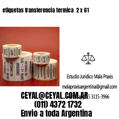 etiquetas transferencia termica  2 x 61