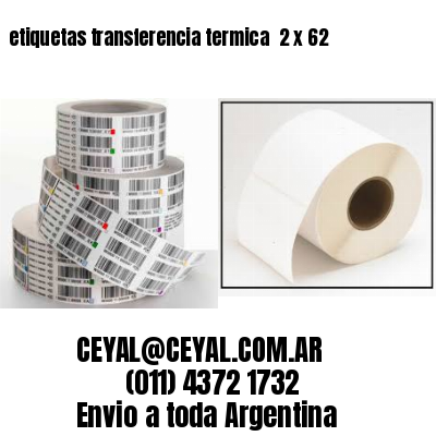 etiquetas transferencia termica  2 x 62