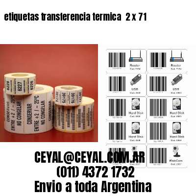 etiquetas transferencia termica  2 x 71