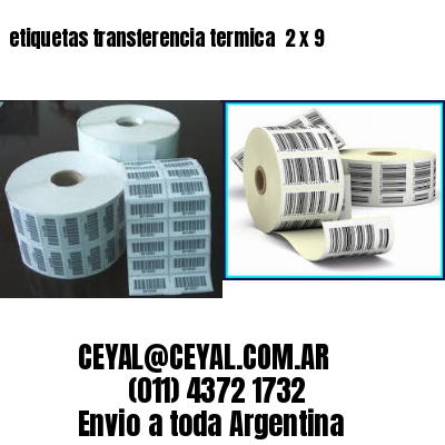 etiquetas transferencia termica  2 x 9