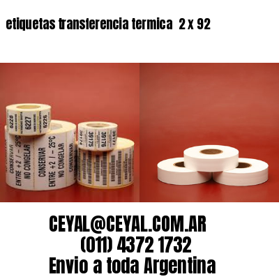 etiquetas transferencia termica  2 x 92