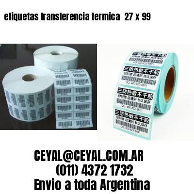 etiquetas transferencia termica  27 x 99