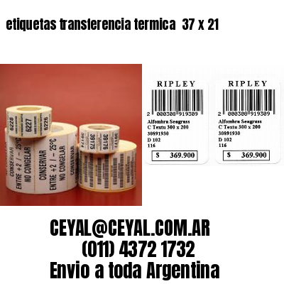 etiquetas transferencia termica  37 x 21