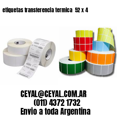 etiquetas transferencia termica  52 x 4