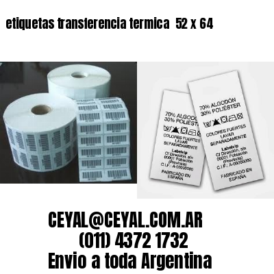 etiquetas transferencia termica  52 x 64