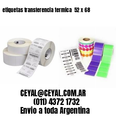 etiquetas transferencia termica  52 x 68