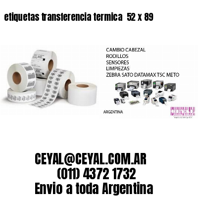 etiquetas transferencia termica  52 x 89