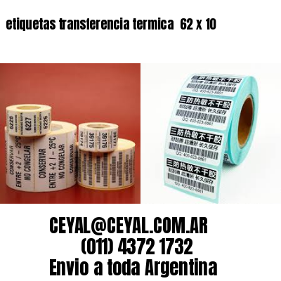 etiquetas transferencia termica  62 x 10