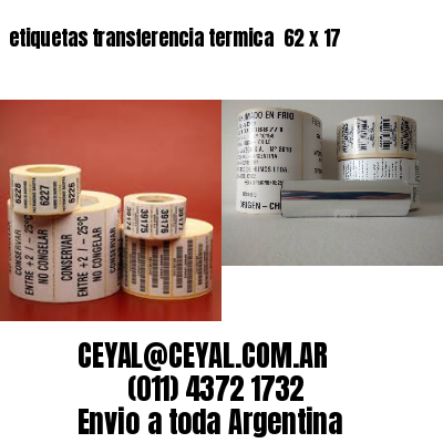 etiquetas transferencia termica  62 x 17