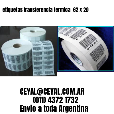 etiquetas transferencia termica  62 x 20