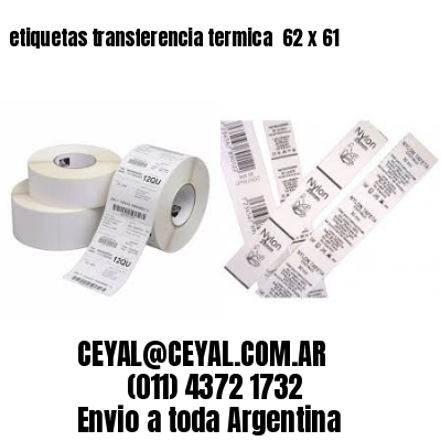 etiquetas transferencia termica  62 x 61