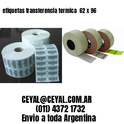 etiquetas transferencia termica  62 x 96