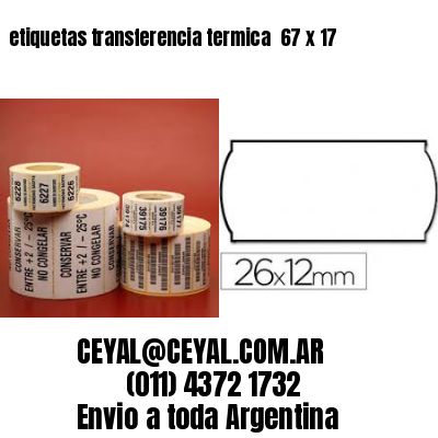 etiquetas transferencia termica  67 x 17