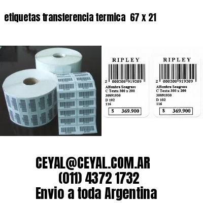 etiquetas transferencia termica  67 x 21