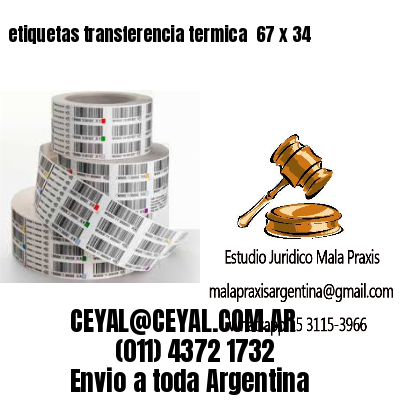 etiquetas transferencia termica  67 x 34