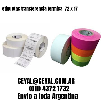 etiquetas transferencia termica  72 x 17