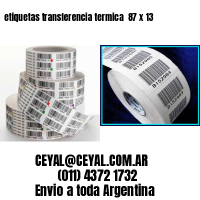 etiquetas transferencia termica  87 x 13