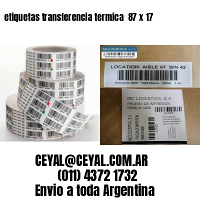 etiquetas transferencia termica  87 x 17