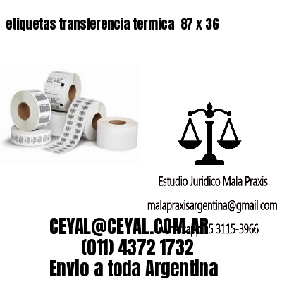 etiquetas transferencia termica  87 x 36