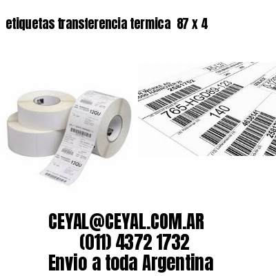 etiquetas transferencia termica  87 x 4