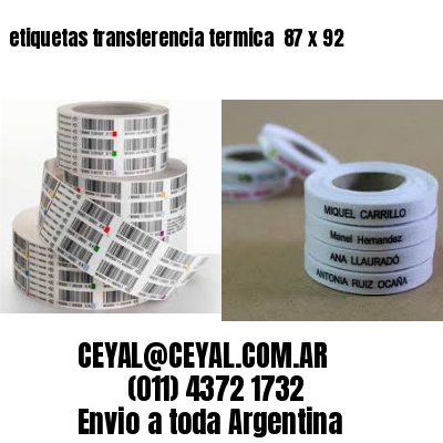 etiquetas transferencia termica  87 x 92