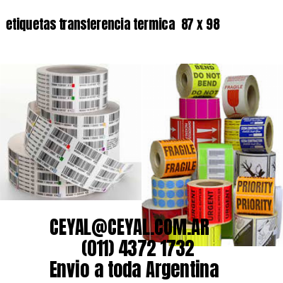 etiquetas transferencia termica  87 x 98
