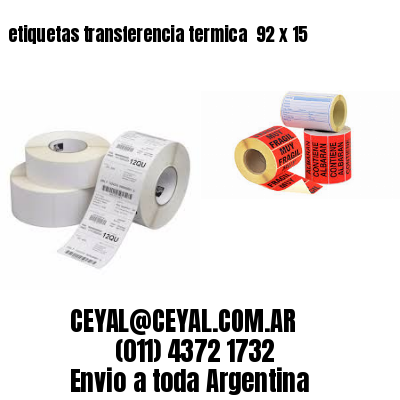 etiquetas transferencia termica  92 x 15