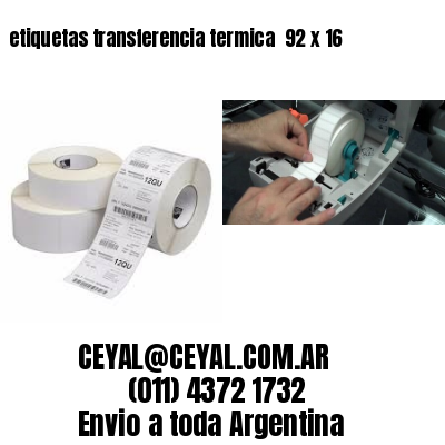 etiquetas transferencia termica  92 x 16