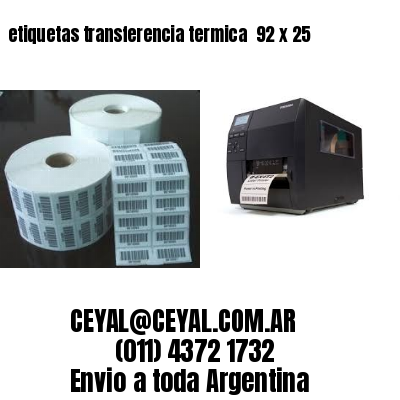 etiquetas transferencia termica  92 x 25