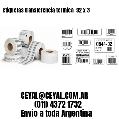 etiquetas transferencia termica  92 x 3
