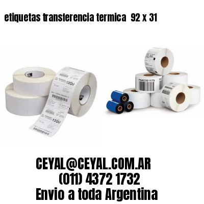 etiquetas transferencia termica  92 x 31