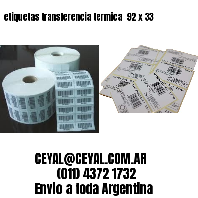 etiquetas transferencia termica  92 x 33