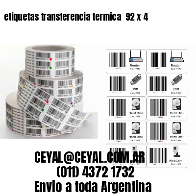 etiquetas transferencia termica  92 x 4