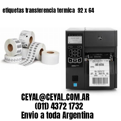 etiquetas transferencia termica  92 x 64