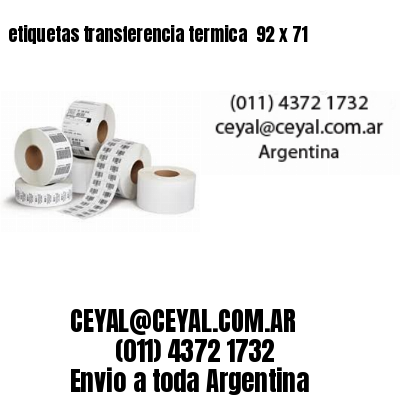 etiquetas transferencia termica  92 x 71