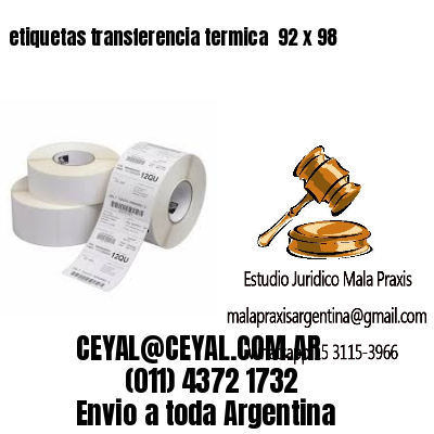 etiquetas transferencia termica  92 x 98
