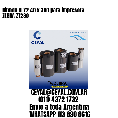 Ribbon HL72 40 x 300 para impresora ZEBRA ZT230