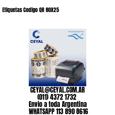 Etiquetas Codigo QR 80X25