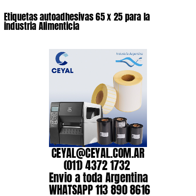 Etiquetas autoadhesivas 65 x 25 para la industria Alimenticia