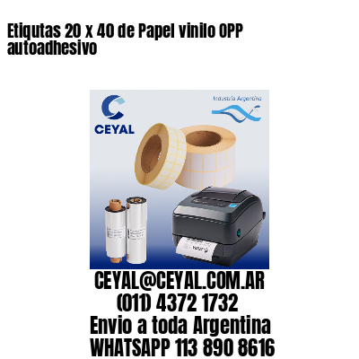 Etiqutas 20 x 40 de Papel vinilo OPP autoadhesivo