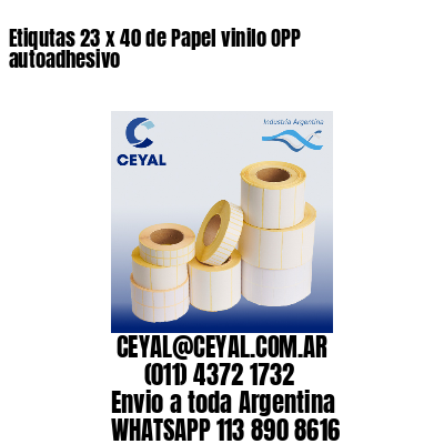 Etiqutas 23 x 40 de Papel vinilo OPP autoadhesivo