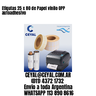 Etiqutas 25 x 80 de Papel vinilo OPP autoadhesivo