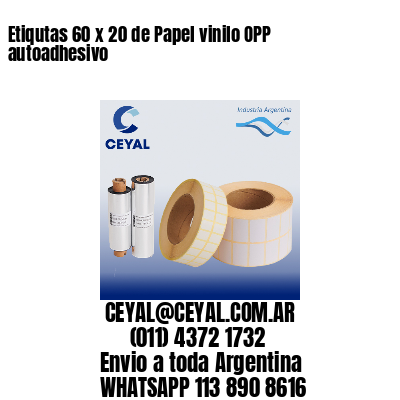 Etiqutas 60 x 20 de Papel vinilo OPP autoadhesivo