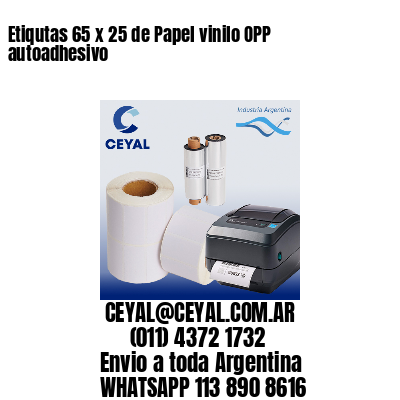 Etiqutas 65 x 25 de Papel vinilo OPP autoadhesivo