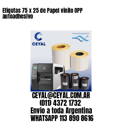 Etiqutas 75 x 25 de Papel vinilo OPP autoadhesivo
