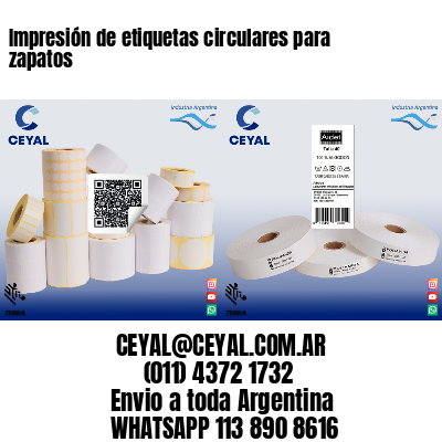 Impresión de etiquetas circulares para zapatos
