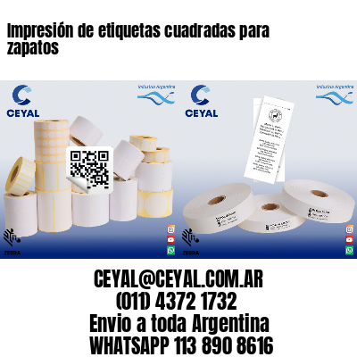 Impresión de etiquetas cuadradas para zapatos