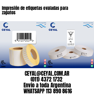 Impresión de etiquetas ovaladas para zapatos