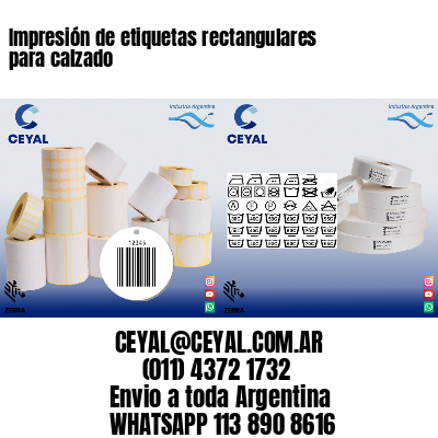 Impresión de etiquetas rectangulares para calzado