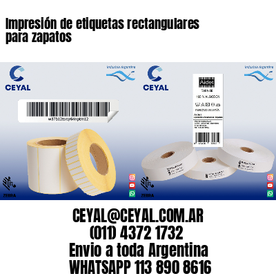 Impresión de etiquetas rectangulares para zapatos